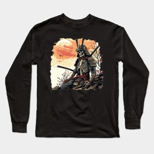 samurai skeleton Long Sleeve T-Shirt